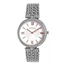 Reloj Feraud Mujer Con Rose Piedras Moda Lf20074lbr