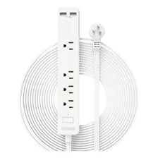 Enchufe Inteligente Marca Ntonpower/4 Tomas/2 Usb/blanco15ft