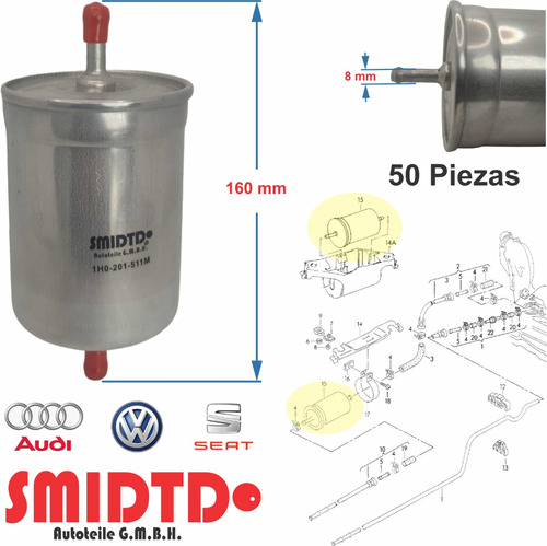 50 Filtros De Gasolina Metlico Mercedes-benz E420 V8 4.2 97 Foto 4