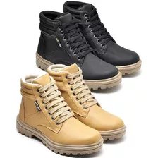 Bota Coturno Masculino Kit 2 Pares Promoção De Inverno Combo