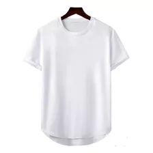 Playera Hombre Blanca Fit Long Liso Básico De Moda