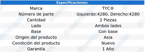 Par Juego Faros Ford Escort  1991 - 1996 Con Base Tyo Foto 2