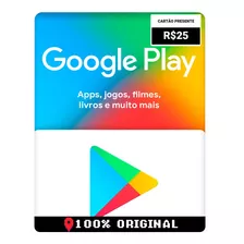 Cartão Play Store Google Gift Card R$ 25 Reais Android