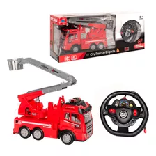 Camion De Bomberos R/c Con Luz. 5 Pilas Aa No Incluidas.