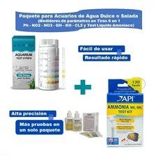 Pack Prueba Rápida 100 Tiras 6 En 1 Y Amonia Test Kit Api