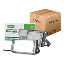 Paquete Reflector Led 50w Ilumina 500w 3600lm 5 Piezas C7s