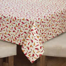 Toalha P/ Mesa De 4 Lugares - Lindas Estampas Tecido Oxford Cor Pimenta