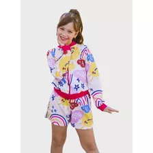 Conjunto Infantil Menina Manga Longa Arco Íris