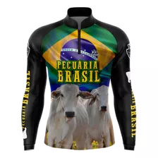 Camiseta Plus Size Agro Proteção Uv50 Brasil Patriota Oferta