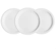 Prato Raso Redondo De Porcelana 25cm Germer 24pçs Cor Branco