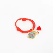 Pulsera Cordón Escapulario Con Om Y Mota