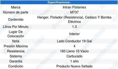 Base Y Bomba Gasolina Ford F-150 Xl 5.0l V8 87-89 Intran Foto 3