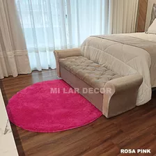 Tapete Peludo 0,80x0,80 Redondo Sala Quarto Rapido Cor Rosa Pink