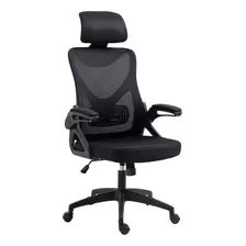 Silla De Escritorio Netmak Nm-eleganza Ergonómica Negra Con Tapizado De Cuero Sintético Y Mesh