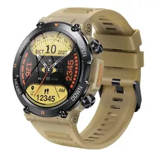Reloj Inteligente Smartwatch Hombre K56 Pro Deportivo Con Llamadas Bt Caja Caqui Correa Caqui Bisel Negro