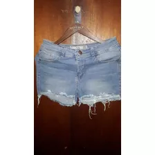 Short Jean Desflecado Talle 30 36 Cm Cintura Cadera 48 Elast