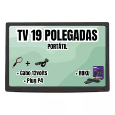 Tv 19'' Digital C/roku Portátil Motorhome Van Caminhão Carro