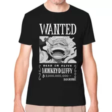 Camiseta Luffy Gear 5 Wanted Blusa Anime One Piece Plus