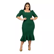 Vestido Midi Feminino Tubinho Social Luxo Tendencia Promoção