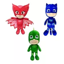 3 Boneco Pelucia Pj Masks Corujita, Menino Gato Lagartixo 15