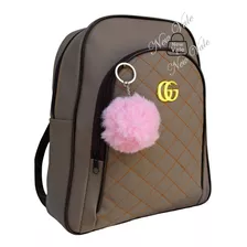 Mochila Mochilinha Bolsa Feminina Casual + Chaveiro Pompom