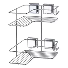 Porta Shampoo Cantoneira Dupla Com Fixação Por Ventosa Arthi