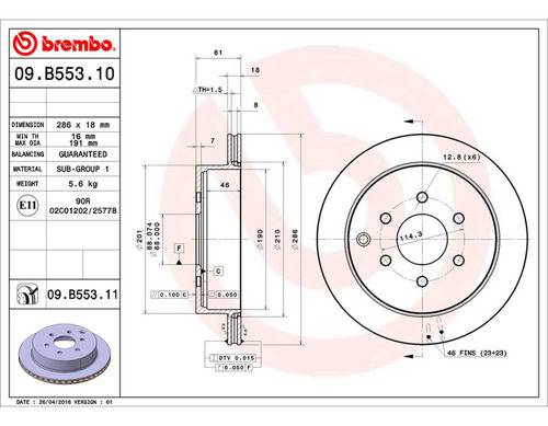 Par Discos Brembo Nissan Frontier Xe 2007-2008 Trasero Foto 2