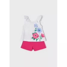 Conjunto Blusa Y Short. Marca Mayoral. Modelo 3283. Magenta.