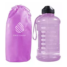 Swig Savvy Big Motivational Water Bottle With Times To Drink