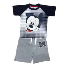 Roupa Infantil Camiseta E Bermuda Mickey Mouse Disney Baby