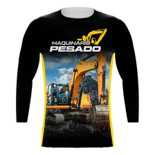 Camisa Operador Máquina Pesada Escavadeira Hidraulica Longa