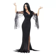 Disfraz De Morticia Addams, Talla Medium, Para Mujer -