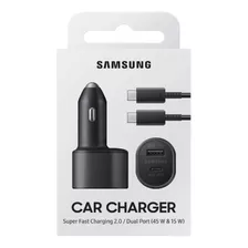 Cargador Dual Carro Samsung 45w Para Galaxy A72 A52 A32 