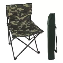 Cadeira Média Dobrável Articulada Pesca Camping Camuflada