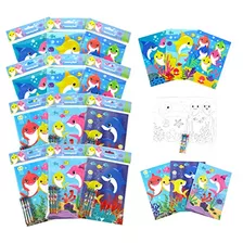 Tinymills Shark Family Juego De Libros Para Colorear Con 12 