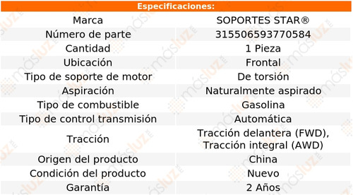 1- Soporte Motor Frontal Sorento V6 3.3l 16/20 S Star Foto 2