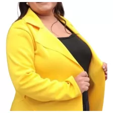 Blazer Plus Size Casaco Neoprene Corte A Laser G1 G2 G3