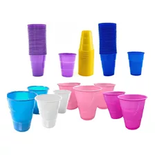 Vasos De Colores Para Cumpleaños Fiesta Set De 25 Unidades 