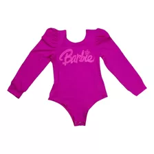 Body Barbie Manga Bufante Infantil Menina Lindo Acabamento