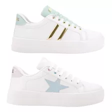 Kit Tenis Escolar Choclo Urban Shoes Blanco Teens 513