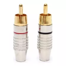 Par Conector Rca Macho Plug Audio Video Sin Soldadura Sonido