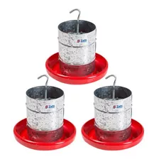 Kit 3 Comedouro Automático Tubular Galvanizado Frangos 3 Kg