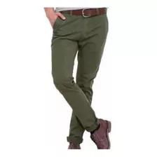 Pantalón Chupín Corte Chino Vestir Gabardina 