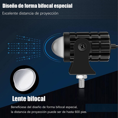 Par Faros Luces Led Para Motos Auto Doble Color Impermeable Foto 5