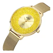 Relógio Backer Germany Feminino Dourado Fashion 14030145f