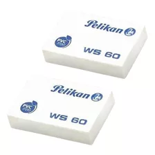 60 Gomas Plástica Borrador Lápiz Blanca Pelikan Ws60