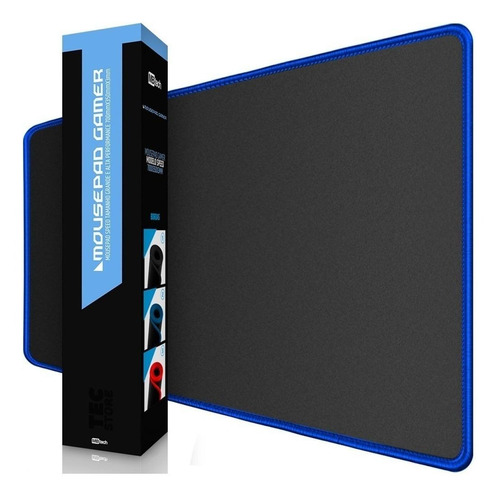 Mouse Pad Gamer Mbtech 8969407 De Borracha 350mm X 700mm X 3mm Preto/azul