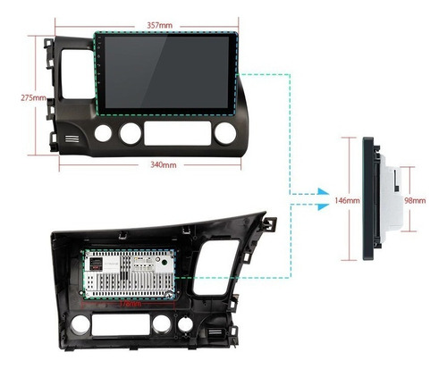 Android + Carplay Honda Civic 2006-2011 Radio Gps Wifi Usb Foto 9