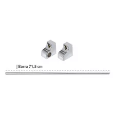 Barra Avulsa E Suporte Utensílios 2 Fixadores Kitchenset Cor Prata