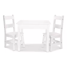 Melissa & Doug Mesa Y Sillas De Madera, Color Blanco